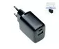 Preview: USB C+A charger/power supply 20W, PD, black, DINIC box
